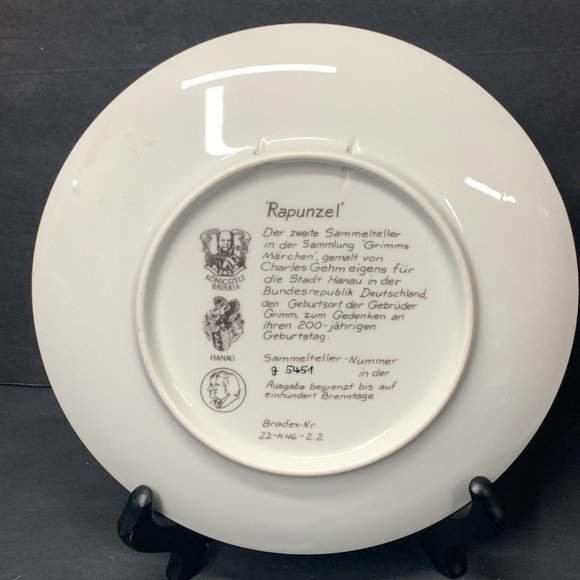 Charles Gehm Collector Plate "Rapunzel" Grimm's Fairy Tales Collection - Picture 3 of 3